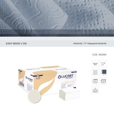 LUCART EASY BEIGE V 250 hajtogatott kéztörlő